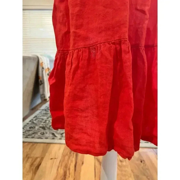 FRANCESCA BETTINI babydoll 100% LINEN DRESS SIZE LARGE - Picture 4 of 9